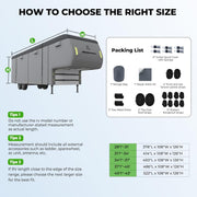 5th Wheel RV Cover Upgraded 7 Layers Heavy Duty RV Cover 34'1''-37' for Motorhome Weatherproof, Anti-UV, Rip-Stop, Breathable