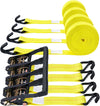 2" x 27' Heavy Duty Ratchet Straps (10,000 Lbs Break Strength), Tie Down Ratcheting with J-Hooks, Cargo Straps for Trucks
