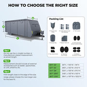 600D Oxford Topper Extra Thick 7 Layers RV Cover, Travel Trailer Cover for 20'1"-22', Waterproof Rip-Stop Windproof with 4 Tire Cover