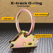 Trekassy E Track Tie-Down Rail Kit - 12 Pieces: 4 Pack 4ft Etrack Rails & 8 Enclosed Trailer Accessories for Trucks, Vans, Garages, Trailers Tie Down System
