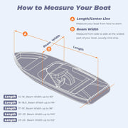 RVMasking 1200D Boat Cover Fits Bass Boat, V-Hull, Runabout, Fish&Ski, Tri-Hull Length: 14’-24’