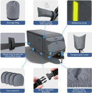 RVMasking 7 Layers Top Heavy Duty Travel Trailer RV  Cover for 15'1"-40' Windproof, UV resistant