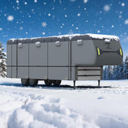 RVMasking 5th Wheel RV Cover, 31'1"-34' Heavy Duty 7 Layers Top Fifth Wheel Cover with 4 Tire Covers, Windproof Rip-Stop Anti-UV Trailer Cover, Dark Gray