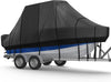 RVMasking Hard Top/T-Top Boat Cover, 1200D Partial Reinforced Waterproof Heavy Duty with Motor Cover for Center Console Boat with T TOP Roof, Black