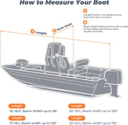 RVMasking 1200D Middle Center Console Bass Boat Cover for V-Hull Runabouts with Motor Cover