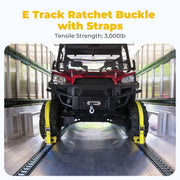 Trekassy 8ft E Track Rail Tie-Down Kit - 4 Pack 8' E-Track Rails & 10 E Track Tie-Down Accessories for Trailers