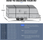 RVMasking Heavy Duty 7 Layers top Travel Trailer RV Cover  With Rear Side Roll-Up Door Fits 15'1"-37'
