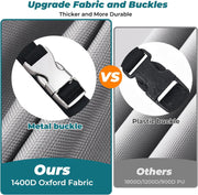 1400D Oxford Heavy Duty Waterproof Trailerable Cover for Pontoon/Deck Boat with 8 Metal Buckles and 12 Adjustable Tightening Straps