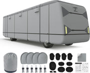 RVMasking 7 Layers Top Heavy Duty Class A RV Cover with 4 Tire Covers for 31'1"-42' Motorhome