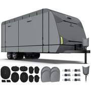 RVMasking Heavy Duty 7 Layers Top Travel Trailer Cover with 4 Tire Cover for 15'1"-40'