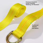 Trekassy Car Tie Down Straps for Trailers with Heavy Duty Chain Anchors, 2" x 96" Lasso Style Wheel Straps