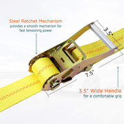 Trekassy 2”x 96” Car Tie Down Straps for Trailers - 2+2 Axle Straps and 2 Ratchet Straps
