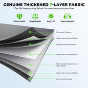 Heavy Duty 7 Layers Class C RV Cover Anti-UV for 29’-32’ Motorhome Breathable Rip-Stop with 2Pcs Long Straps & Gutter Spout Covers - Dark Gray