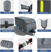 RVMasking 9-Layer Heavy Duty 24-26ft Travel Trailer RV Cover – Waterproof & Windproof Camper Cover with UV Protection, Tire Covers & Accessories