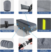 RVMasking 5th Wheel RV Cover, 31'1"-34' Heavy Duty 7 Layers Top Fifth Wheel Cover with 4 Tire Covers, Windproof Rip-Stop Anti-UV Trailer Cover, Dark Gray