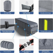 RVMasking 9 Layers Top Heavy Duty Class A RV Cover with 4 Tire Covers for 31'1"-42' Motorhome
