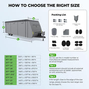 Travel Trailer RV Cover Heavy Duty 7 Layers, Anti-UV, Rip-Stop, Utility RV Cover 28'7"-31'6"