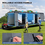 RVMasking 5th Wheel RV Cover, 31'1"-34' Heavy Duty 7 Layers Top Fifth Wheel Cover with 4 Tire Covers, Windproof Rip-Stop Anti-UV Trailer Cover, Dark Gray