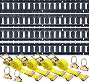 Trekassy E Track Tie-Down Rail Kit - 12 Pieces: 4 Pack 4ft Etrack Rails & 8 Enclosed Trailer Accessories for Trucks, Vans, Garages, Trailers Tie Down System