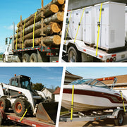 2" x 27' Heavy Duty Ratchet Straps (10,000 Lbs Break Strength), Tie Down Ratcheting with J-Hooks, Cargo Straps for Trucks