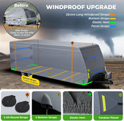 Extra Thick 7 Layers Travel Trailer RV Cover, Anti-UV, Weatherproof, Rip-Stop, Utility Heavy Duty RV Cover 31'7"-34'