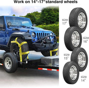 Trekassy Wheel Car Tow Dolly Basket Straps with Flat Hooks 2 Pack Heavy Duty for 14"-17" Tires