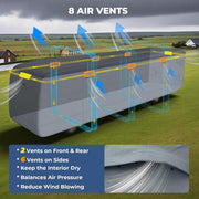 RVMasking Class A RV Cover, 9 Layers Waterproof Top (31'1"-34', Dark Gray)