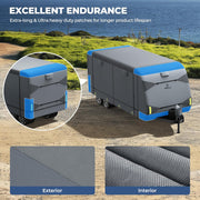RVMasking Travel Trailer RV Cover 20-22ft, 7 Layers Extra-Thick Camper Cover Waterproof Windproof for Toy Hauler with 4 Tire Covers & Tongue Jack Cover & Propane Tank Cover, Dark Gray