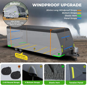 Travel Trailer RV Cover Heavy Duty 7 Layers, Anti-UV, Rip-Stop, Utility RV Cover 28'7"-31'6"