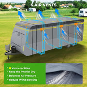 Travel Trailer RV Cover Heavy Duty 7 Layers, Anti-UV, Rip-Stop, Utility RV Cover 28'7"-31'6"