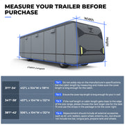 RVMasking 7 Layers Top Heavy Duty Class A RV Cover with 4 Tire Covers for 31'1"-42' Motorhome