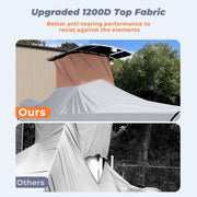 RVMasking Upgraded 1200D T-Top Boat Cover with Motor Cover for Center Console Boat with T TOP Roof