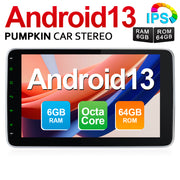 2 Din 10.1" IPS Touch Screen Android 13 Octa-Core Carplay Car Stereo (6GB+64GB)