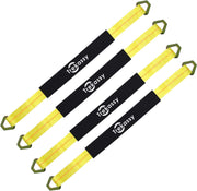 Trekassy 36"x 2" Axle Tie Down Straps with D-Ring and Protective Sleeve 10,000 Pound Capacity - 4 Pack