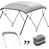 【Extra 12% OFF】Heavy Duty 1200D 7Ply 4 Bow Bimini Top Boat Cover 6 / 8 ft with Rear Poles[Gray,Model 8'L x 54" H x 91"-96" W,4 Bow]