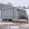 RVMasking Travel Trailer RV Cover 31-34ft, 7 Layers Extra-Thick Camper Cover Waterproof Windproof for Toy Hauler with 4 Tire Covers & Tongue Jack Cover & Propane Tank Cover, Dark Gray