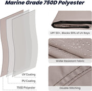 KAKIT 750D 3 4 Bow Bimini Tops Marine grade 750D polyester