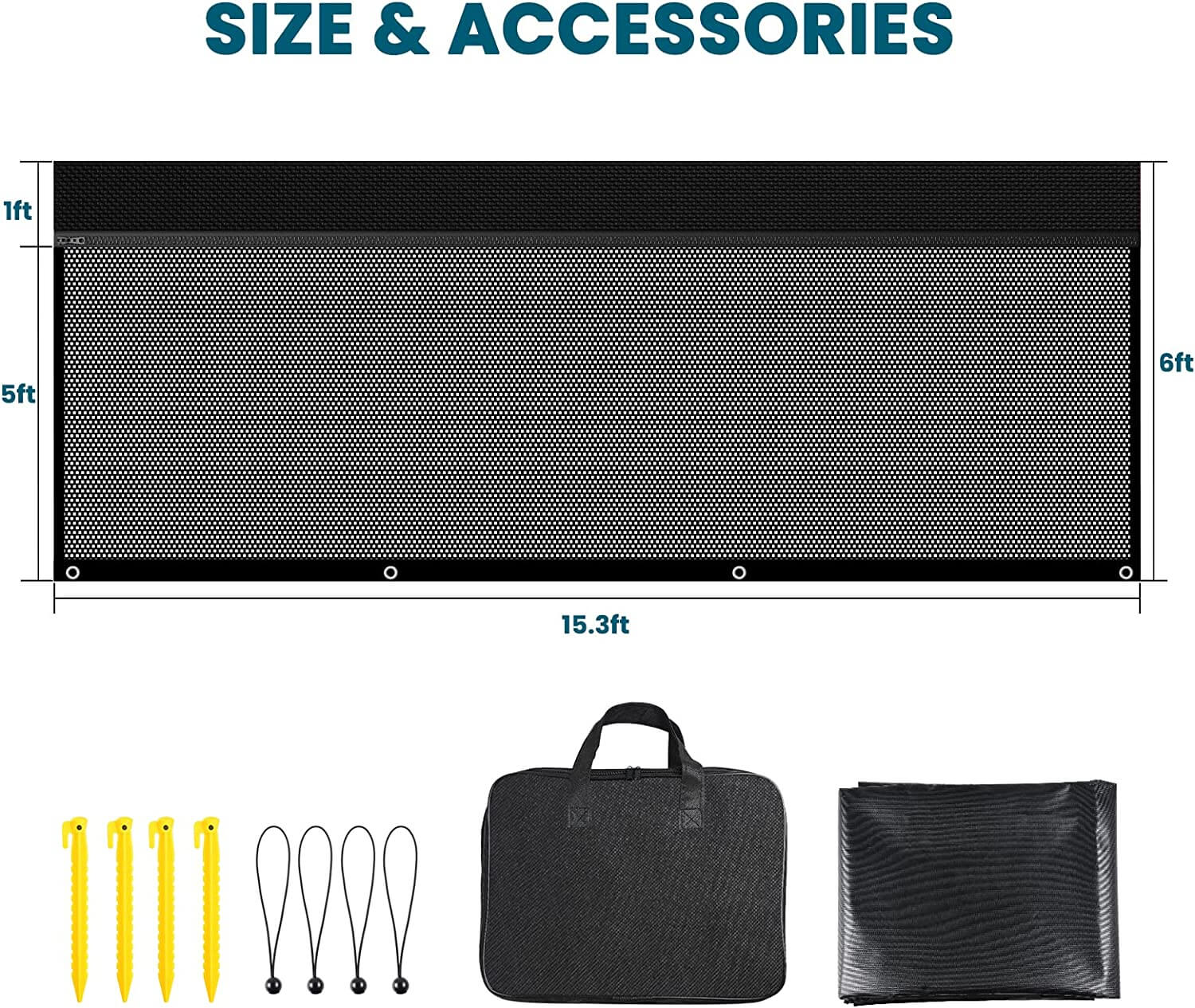 Velcro Mesh Screen Rv 600D Top + Mesh Bottom RV Awning Shade Screen with Zipper for Trailer ...