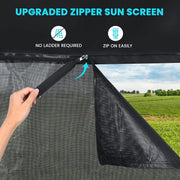 600D Top + Mesh Bottom RV Awning Shade Screen with Zipper for Trailer Camper