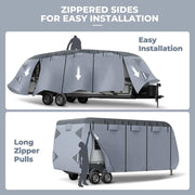 RVMasking 7 Layers top RV Travel Trailer Cover with Zippered Sides Fits 22' 1''-34'